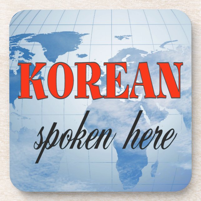 Koreanisch, das hier trübe Erde gesprochen wird Getränkeuntersetzer (Vorderseite)