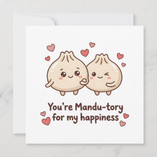 Koreanisch Ich liebe dich Cute Mandu Wortspiel Karte