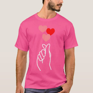 Koreanische Fingerherz-Hand Ich liebe dich Kpop K- T-Shirt