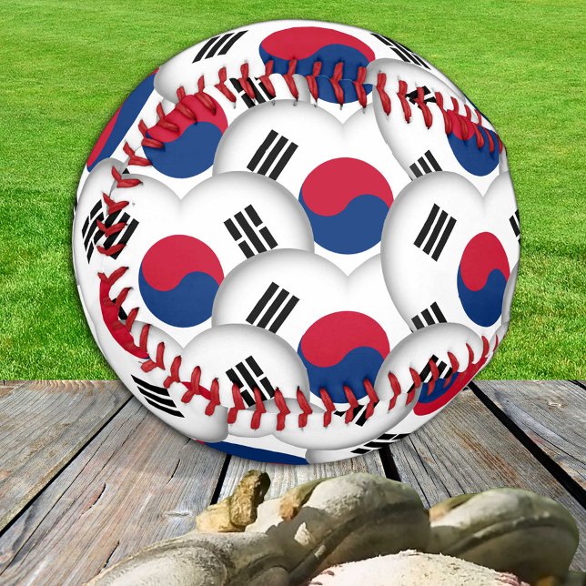 Koreanische Flagge, Herz - Baseballs, Liebe Südkor Baseball (Von Creator hochgeladen)