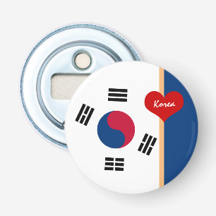 Koreanische Flagge & Herz Südkoreas Party/Sportge Flaschenöffner