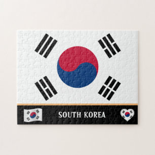 Koreanische Flagge und koreanisches Land / Südkor