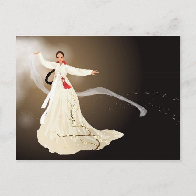 koreanische Frau in einem Hanbok Postkarte (Vorderseite)