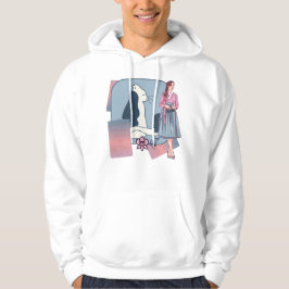 Koreanische Hanbok-Dame & minimalist Katze Hoodie