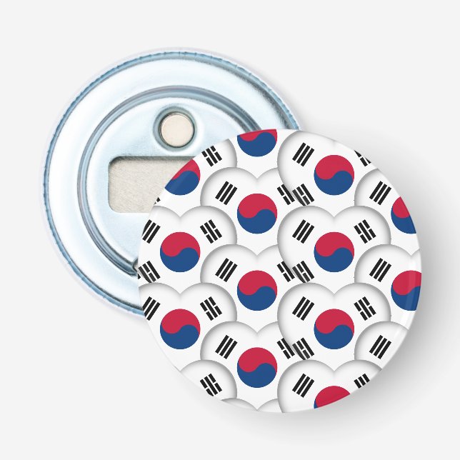 Koreanische Herz- und koreanische Flagge / Südkore Flaschenöffner (Vorderseite)