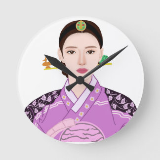 koreanische Mädchen-Uhr Runde Wanduhr