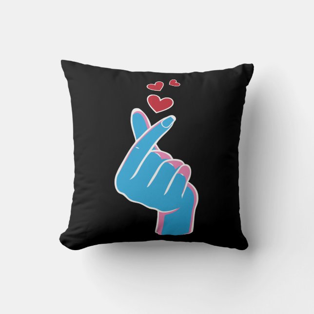Koreanische Musik Finger Heart Kpop Seoul Hallyu Kissen (Vorderseite)