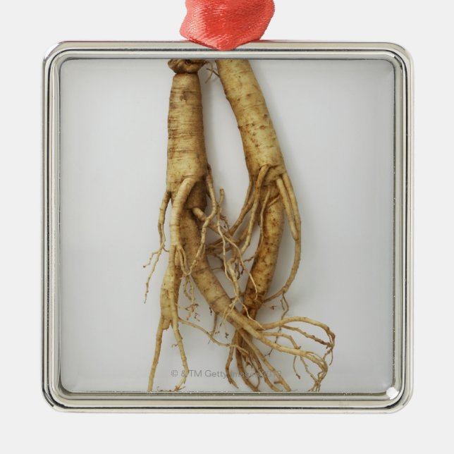 koreanische Nahrung, Ginseng Silbernes Ornament (Vorne)