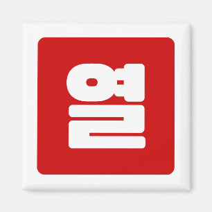 Koreanische Nummer 10 Zehn 열 【Yeol】 Hangul Magnet