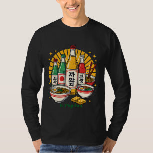 Koreanische Popkultur-Brustdruck T-Shirt