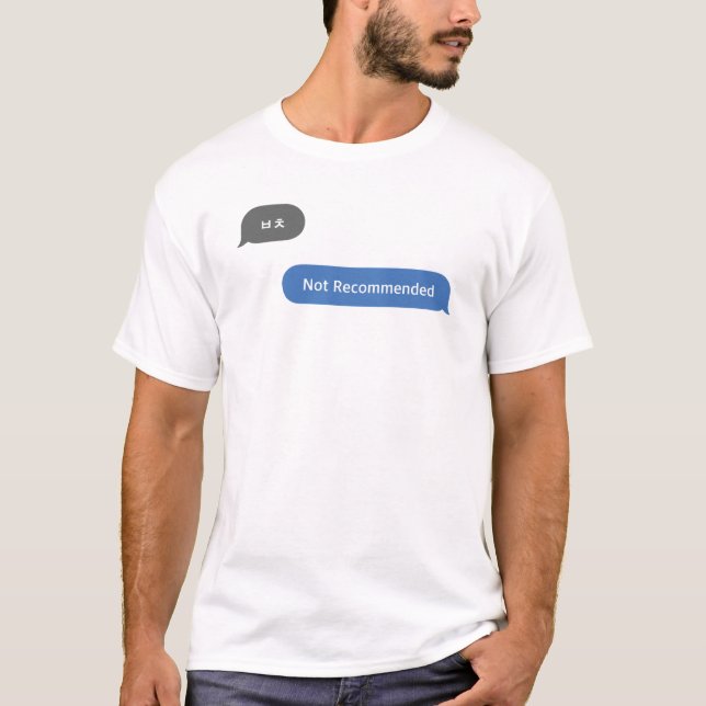 Koreanische Slang Chat-Blase ㅂ nicht empfohlen ㅊ T-Shirt (Vorderseite)