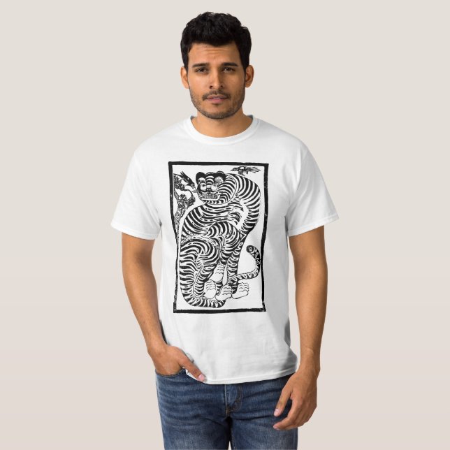 Koreanischer Folkkunsttiger T-Shirt (Vorne ganz)
