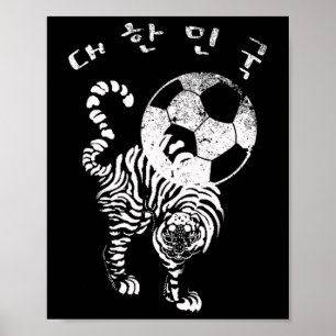 Koreanischer Fußball für das rote Weltteam  Poster