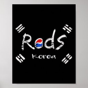 Koreanischer Fußballspieler Rot Mit Koreanischer F Poster