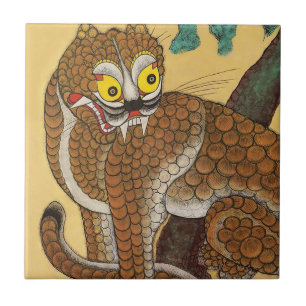 Koreanischer hässlicher Tiger Minhwa Fliese