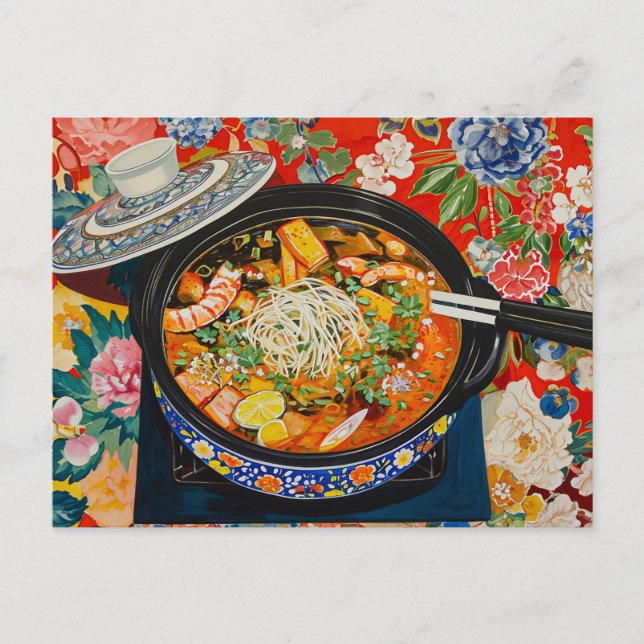 Koreanischer Hot Pot Postkarte (Vorderseite)