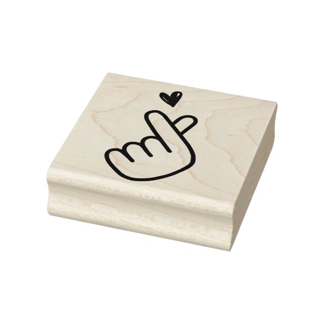 Koreanischer K-Pop Hand Heart Blue Red Gummistempel (Stempel)