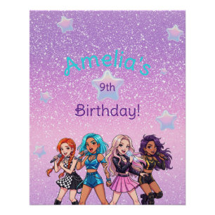Koreanischer K-Pop-Sing-Geburtstag Poster