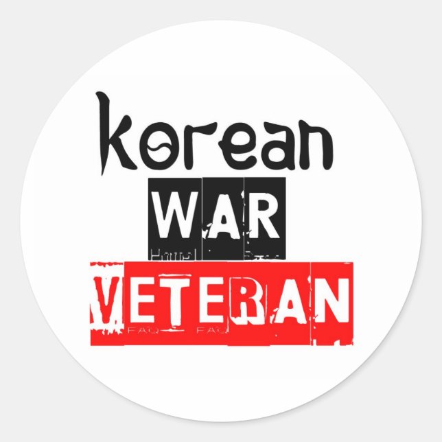 koreanischer Kriegsveteran Runder Aufkleber (Vorderseite)