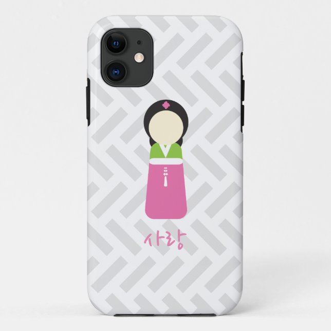 Koreanischer Puppe iPhone Fall - "Liebe " Case-Mate iPhone Hülle (Rückseite)