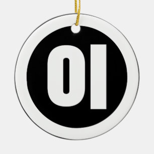 Koreanischer Sino Nummer 2 Zwei 이 【I】 Hangul Keramik Ornament