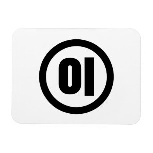 Koreanischer Sino Nummer 2 Zwei 이 【I】 Hangul Magnet