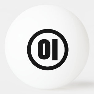 Koreanischer Sino Nummer 2 Zwei 이 【I】 Hangul Tischtennisball