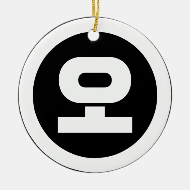 Koreanischer Sino Nummer 5 fünf 오 【O】 Hangul Keramik Ornament (Vorne)