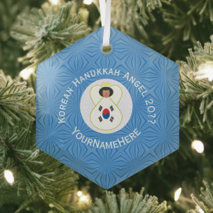 Koreanischer (Südkoreanischer) Chanukka-Engelsjahr Ornament Aus Glas