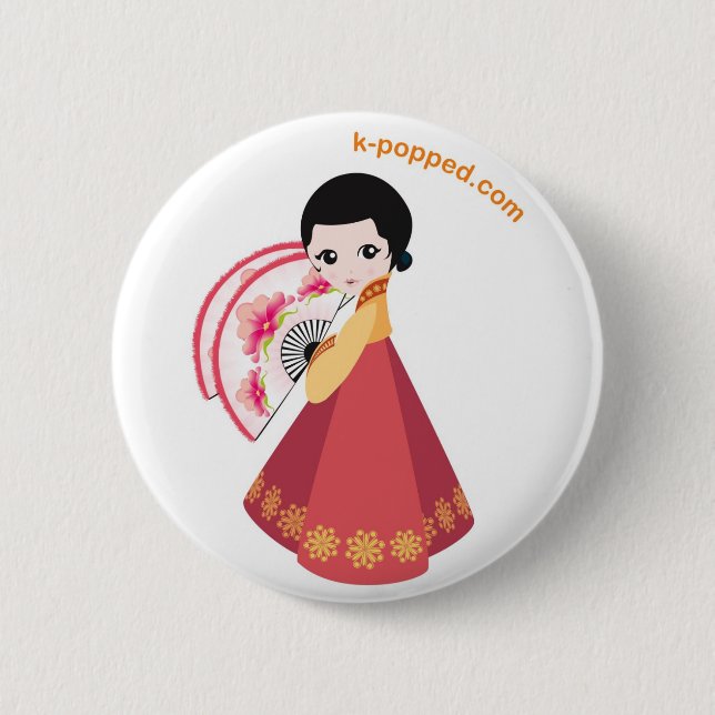 Koreanischer Tänzerknopf Button (Vorderseite)