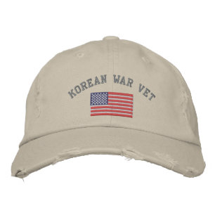 Koreanischer Tierarzt mit amerikanischer Flagge Bestickte Kappe