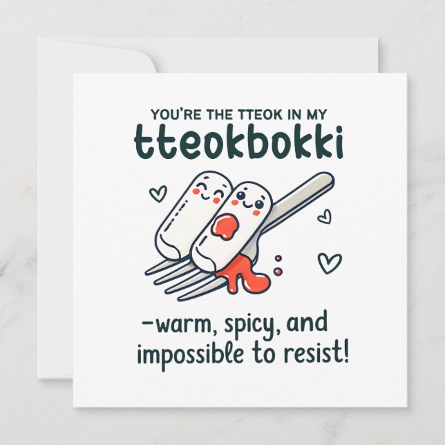Koreanischer Valentinstag Tteokbokki Karte (Vorderseite)