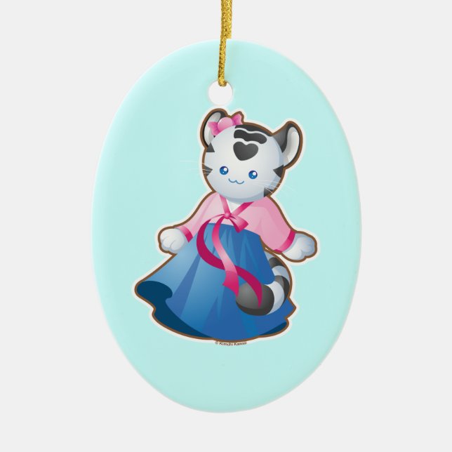 Koreanischer weißer Tiger Keramikornament (Vorne)