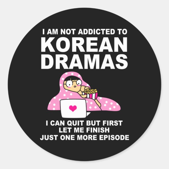 Koreanisches Drama Kdrama Addict Runder Aufkleber (Vorderseite)