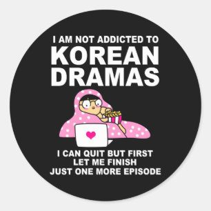 Koreanisches Drama Kdrama Addict Runder Aufkleber
