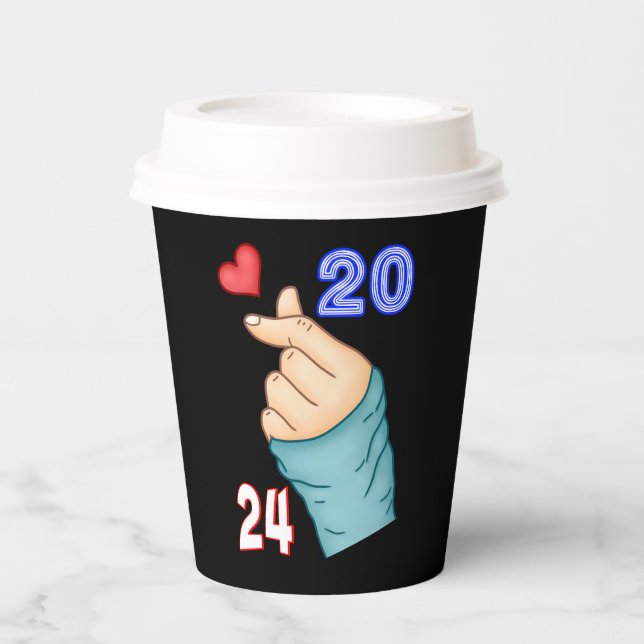 Koreanisches Herz 2024 Pappbecher (Vorderseite)