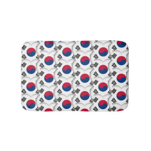Koreanisches Herz und koreanische Flagge /Südkorea Badematte