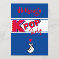 Koreanisches K-Pop Hand Red Blue Heart Party