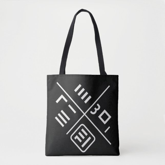 Koreanisches Kalligrafie-Tote-Bag - Minimales Tint Tasche (Vorderseite)
