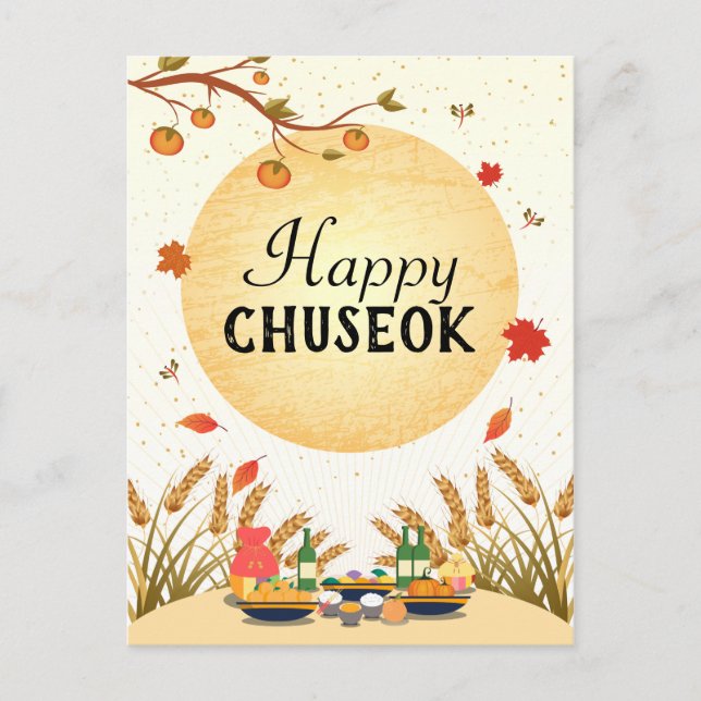 Koreanisches Mitte-Herbst-Festival Chuseok Picnic Postkarte (Vorderseite)