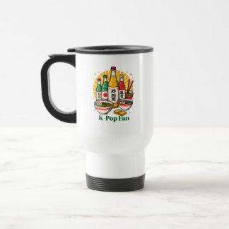 Koreanisches Popkultur-Brustdruck-T-Shirt Glas Kaf Reisebecher