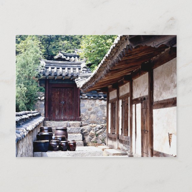 Koreanisches Traditionshaus Postkarte (Vorderseite)