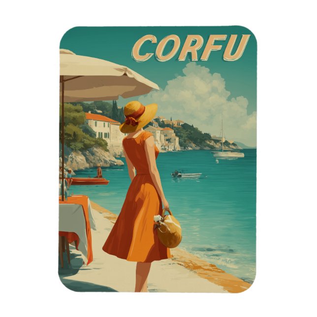 Korfu 50er Vintag Magnet (Vertikal)