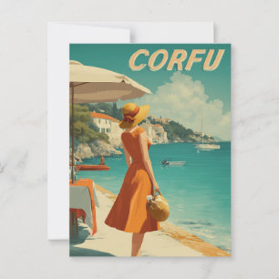 Korfu 50er Vintag Postkarte
