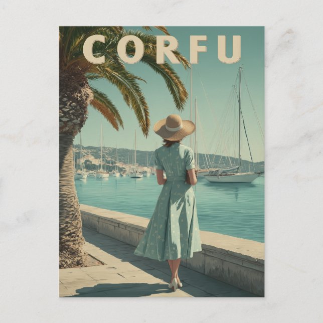 Korfu 50er Vintage Postkarte (Vorderseite)