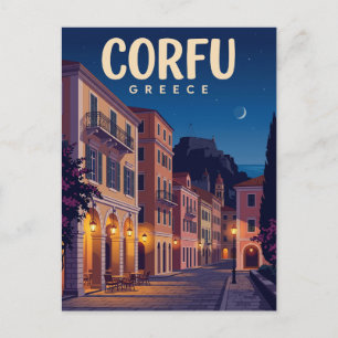 Korfu Altstadt bei Nacht Griechenland Postkarte