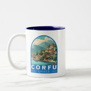 Korfu Griechenland Reise Emblem Zweifarbige Tasse