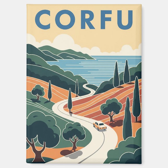 Korfu Griechenland Travel Magnet (Vorderseite)