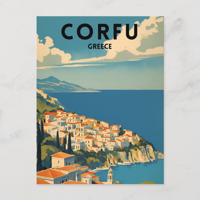Korfu Griechenland Travel Postkarte (Vorderseite)