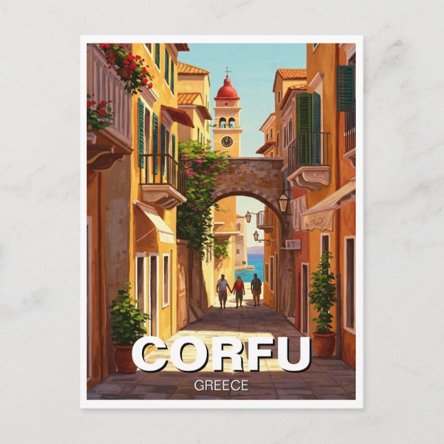 Korfu Griechenland Travel Postkarte (Vorderseite)